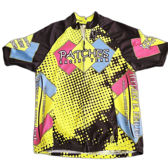 Canari Cycling Jersey Yellow/Black/Pink 1/4 Zip Short Sleeve Pockets Sma… - Picture 1 of 8